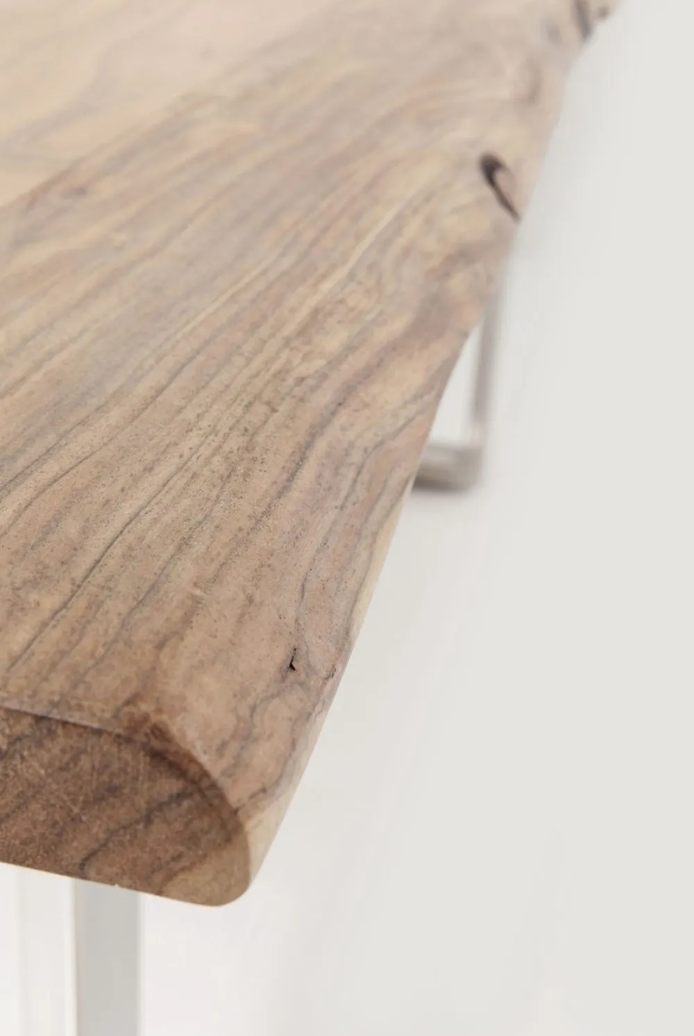Stoły*KARE Design Stół Z Drewnianym Naturalnym Blatem I Czarnymi Metalowymi Nogami 200x100 Cm