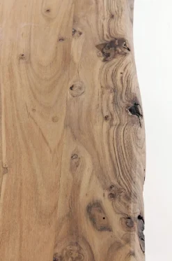 Stoły*KARE Design Stół Z Drewnianym Naturalnym Blatem I Czarnymi Metalowymi Nogami 200x100 Cm