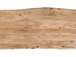 Stoły*KARE Design Stół Z Drewnianym Naturalnym Blatem I Czarnymi Metalowymi Nogami 200x100 Cm