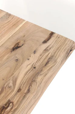 Stoły*KARE Design Stół Z Drewnianym Naturalnym Blatem I Czarnymi Metalowymi Nogami 200x100 Cm