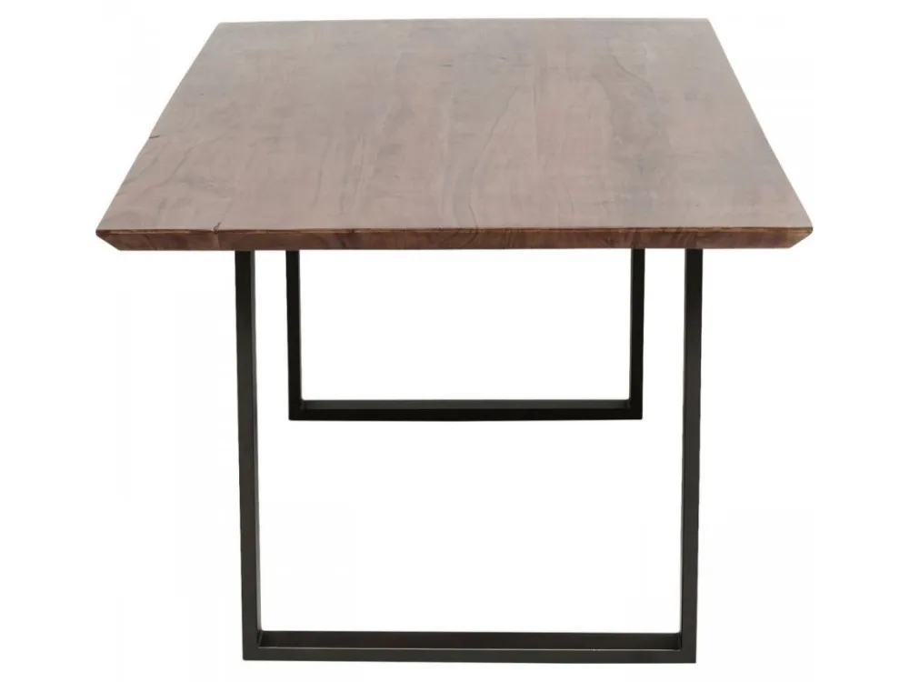 Stoły*KARE Design Stół Z Drewnianym Naturalnym Blatem I Szarymi Metalowymi Nogami 160x80 Cm