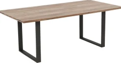 Stoły*KARE Design Stół Z Drewnianym Naturalnym Blatem I Czarnymi Metalowymi Nogami 180x90 Cm
