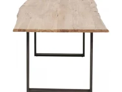 Stoły*KARE Design Stół Z Drewnianym Naturalnym Blatem I Grafitowymi Metalowymi Nogami 200x100 Cm