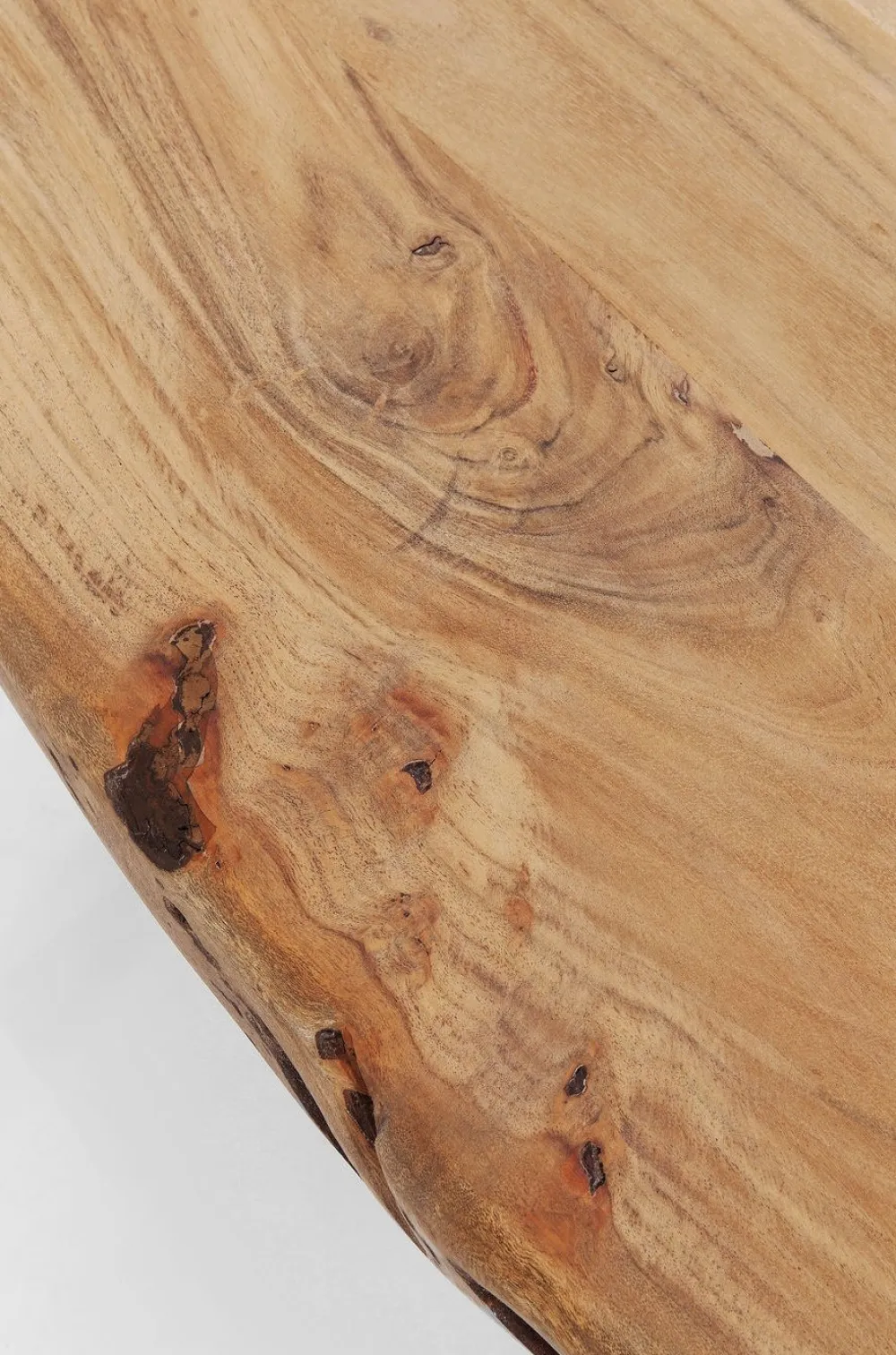 Stoły*KARE Design Stół Z Drewnianym Naturalnym Blatem I Grafitowymi Metalowymi Nogami 200x100 Cm