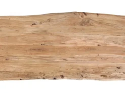 Stoły*KARE Design Stół Z Drewnianym Naturalnym Blatem I Grafitowymi Metalowymi Nogami 200x100 Cm