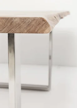 Stoły*KARE Design Stół Z Drewnianym Naturalnym Blatem I Grafitowymi Metalowymi Nogami 200x100 Cm