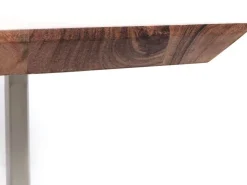 Stoły*KARE Design Stół Z Drewnianym Naturalnym Blatem I Szarymi Metalowymi Nogami 200x100 Cm