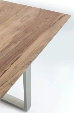 Stoły*KARE Design Stół Z Drewnianym Naturalnym Blatem I Szarymi Metalowymi Nogami 200x100 Cm