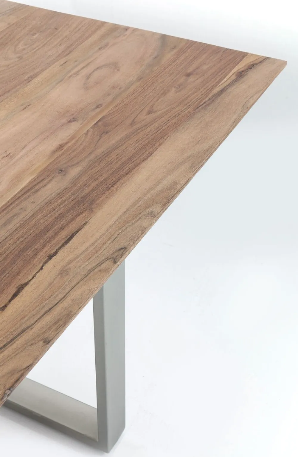 Stoły*KARE Design Stół Z Drewnianym Naturalnym Blatem I Szarymi Metalowymi Nogami 200x100 Cm