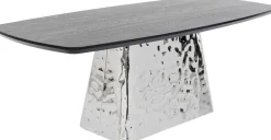 Stoły*KARE Design Stół Z Fornirowanym Czarnym Blatem I Srebrną Podstawą 220x110 Cm