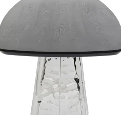 Stoły*KARE Design Stół Z Fornirowanym Czarnym Blatem I Srebrną Podstawą 220x110 Cm