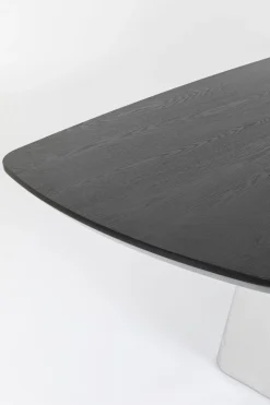 Stoły*KARE Design Stół Z Fornirowanym Czarnym Blatem I Srebrną Podstawą 220x110 Cm
