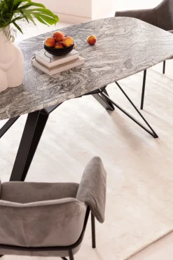 Stoły*KARE Design Stół Z Granitowym Blatem I Czarnymi Stalowymi Nogami 180x90 Cm
