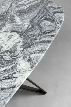 Stoły*KARE Design Stół Z Granitowym Blatem I Czarnymi Stalowymi Nogami 180x90 Cm