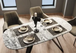 Stoły*KARE Design Stół Z Granitowym Blatem I Czarnymi Stalowymi Nogami 180x90 Cm