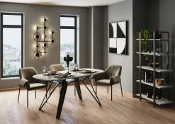 Stoły*KARE Design Stół Z Granitowym Blatem I Czarnymi Stalowymi Nogami 180x90 Cm