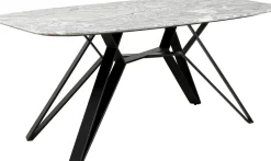 Stoły*KARE Design Stół Z Granitowym Blatem I Czarnymi Stalowymi Nogami 200x100 Cm