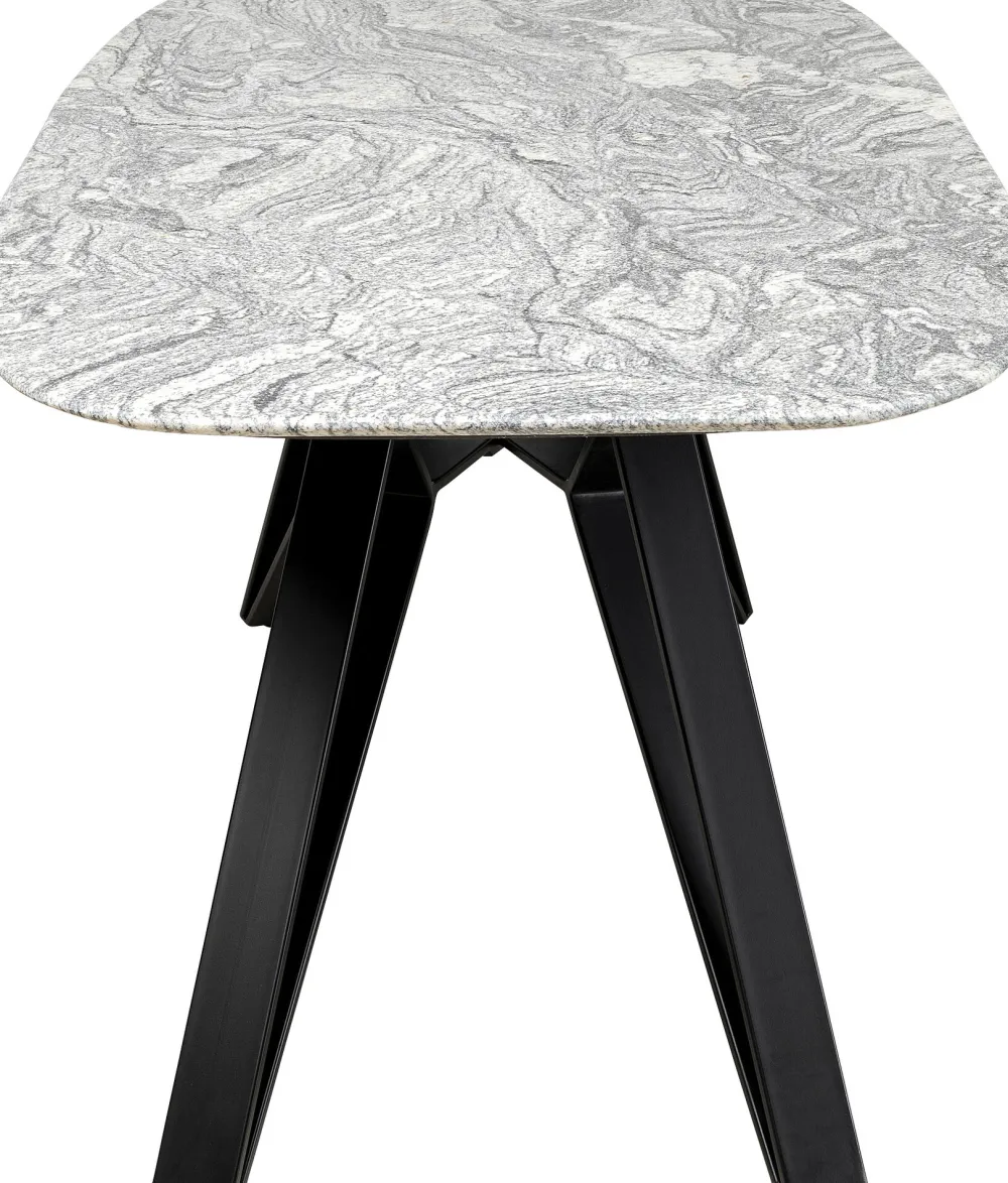 Stoły*KARE Design Stół Z Granitowym Blatem I Czarnymi Stalowymi Nogami 200x100 Cm