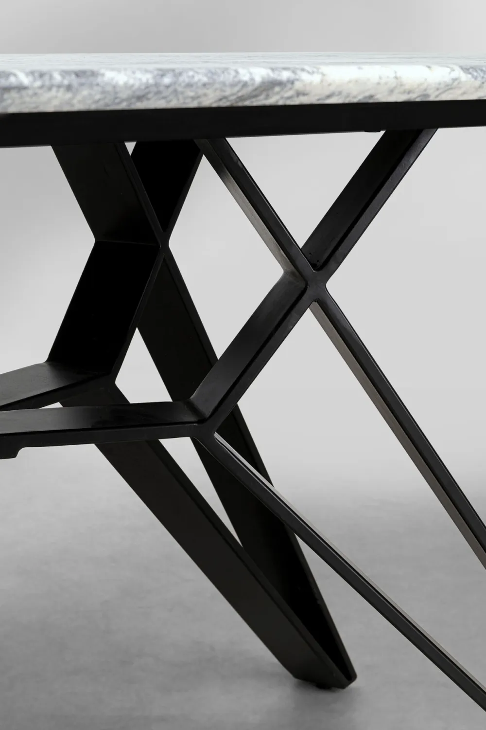 Stoły*KARE Design Stół Z Granitowym Blatem I Czarnymi Stalowymi Nogami 200x100 Cm