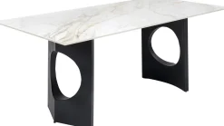 Stoły*KARE Design Stół Z Kamionkowym Blatem 180x90 Cm Nogi Czarne