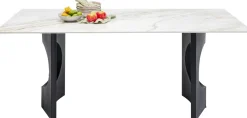 Stoły*KARE Design Stół Z Kamionkowym Blatem 180x90 Cm Nogi Czarne