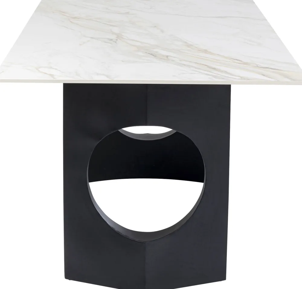 Stoły*KARE Design Stół Z Kamionkowym Blatem 180x90 Cm Nogi Czarne