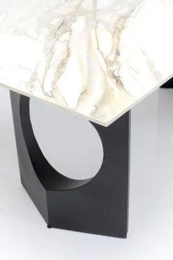 Stoły*KARE Design Stół Z Kamionkowym Blatem 180x90 Cm Nogi Czarne