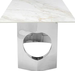 Stoły*KARE Design Stół Z Kamionkowym Blatem 180x90 Cm Nogi Srebrne