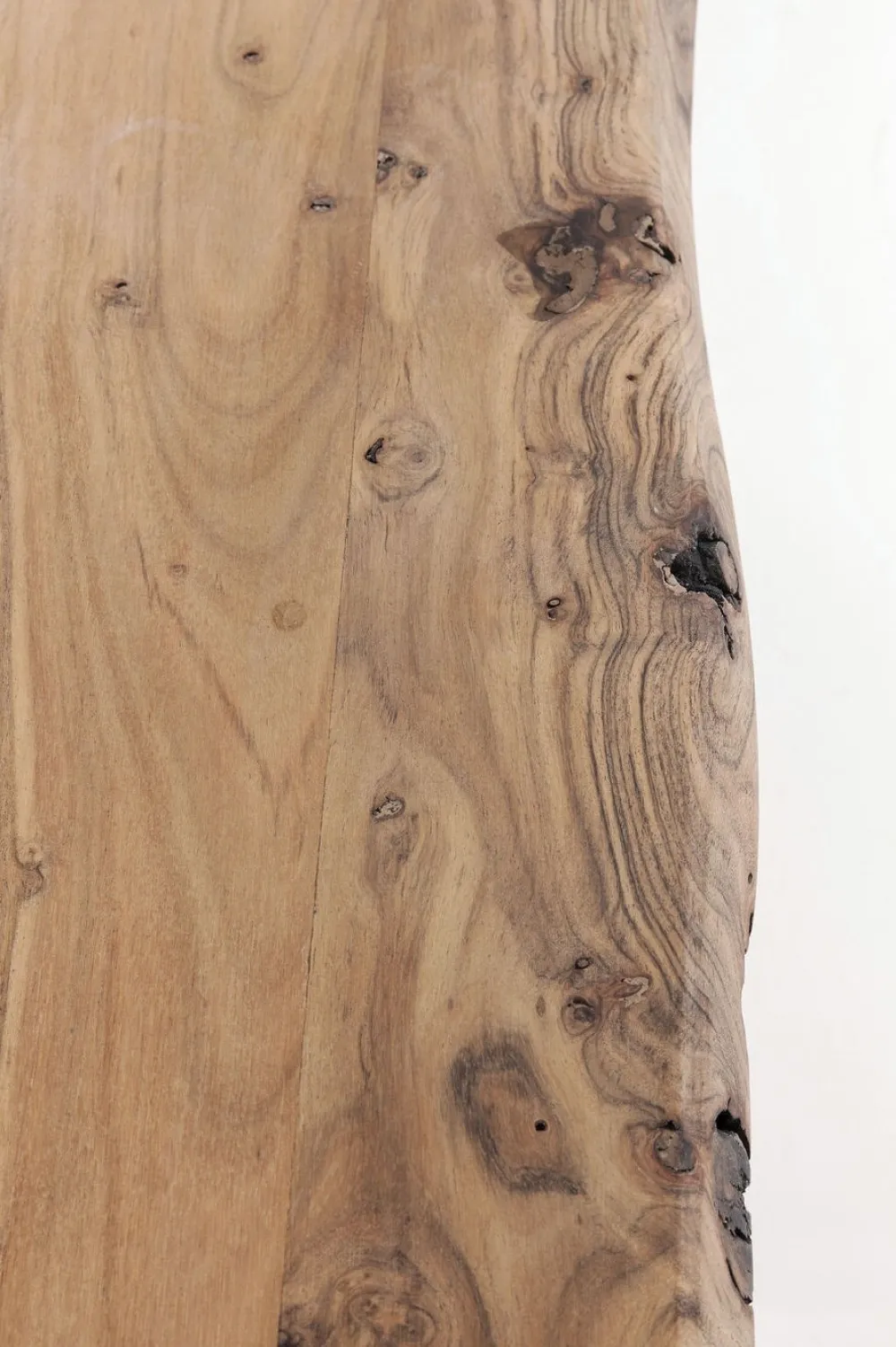 Stoły*KARE Design Stół Z Naturalnym Drewnianym Blatem Z Drewna Akacji I Srebrnymi Metalowymi Nogami 160x80 Cm