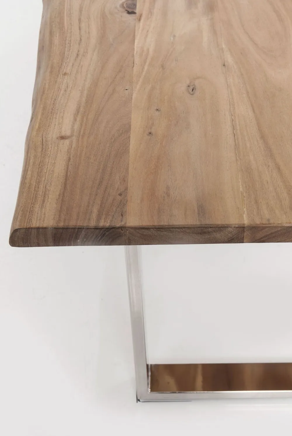 Stoły*KARE Design Stół Z Naturalnym Drewnianym Blatem I Czarnymi Metalowymi Nogami 160x80 Cm
