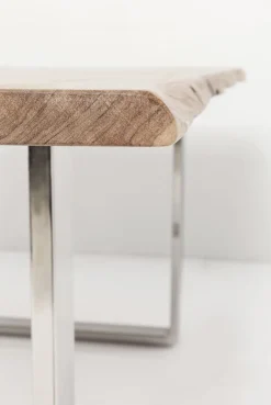 Stoły*KARE Design Stół Z Naturalnym Drewnianym Blatem I Czarnymi Metalowymi Nogami 160x80 Cm