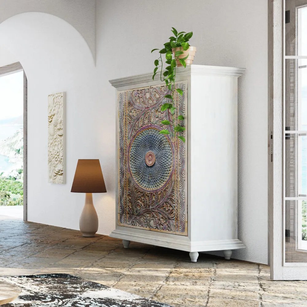 Szafy*KARE Design Szafa 2-drzwiowa Z Drewna Mango Front Kolorowy 120x180 Cm