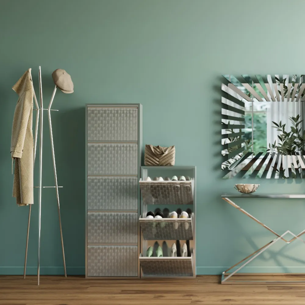 Szafki Na Buty*KARE Design Szafka Na Buty Caruso 50x103 Cm Srebrna