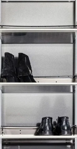 Szafki Na Buty*KARE Design Szafka Na Buty Caruso 50x103 Cm Srebrna
