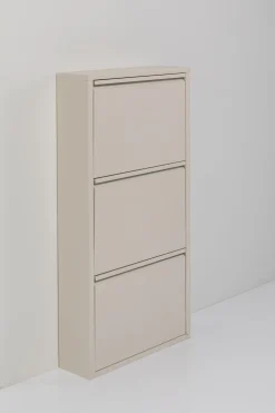 Szafki Na Buty*KARE Design Szafka Na Buty Stalowa Kremowa 3 Przegródki 50x104 Cm