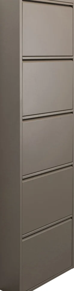 Szafki Na Buty*KARE Design Szafka Na Buty Stalowa 5 Półek Kolor Taupe 50x170 Cm