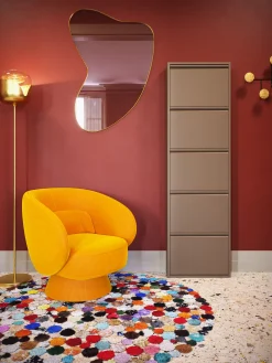 Szafki Na Buty*KARE Design Szafka Na Buty Stalowa 5 Półek Kolor Taupe 50x170 Cm