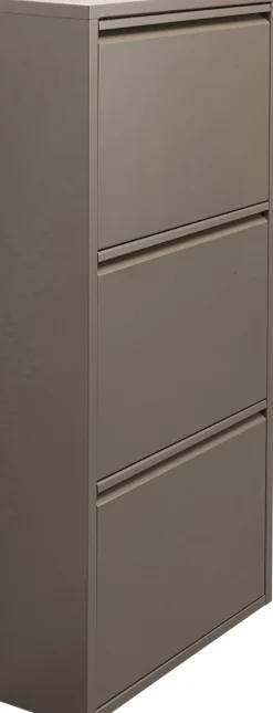 Szafki Na Buty*KARE Design Szafka Na Buty Stalowa 3 Półki Kolor Taupe 50x103 Cm