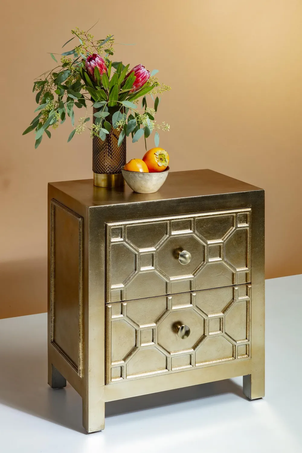 Szafki Nocne*KARE Design Szafka Nocna Alhambra 59x65 Cm Szampańska