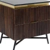 Szafki Nocne*KARE Design Szafka Nocna Catalina 51x58 Cm Drewno Mango Ciemnobrązowe - Blat Marmur