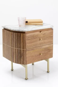 Szafki Nocne*KARE Design Szafka Nocna Grace 50x55 Cm Drewno Mango - Blat Marmur