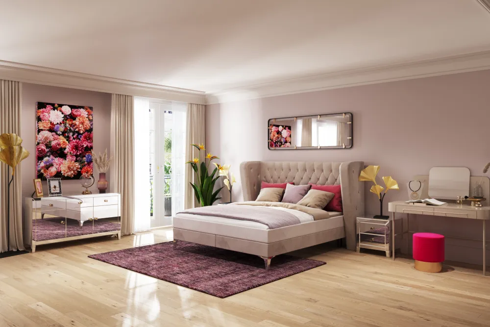 Szafki Nocne*KARE Design Szafka Nocna Luxury Gold 2 49x50 Cm Szampańska