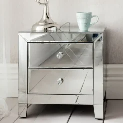 Szafki Nocne*KARE Design Szafka Nocna Luxury 50x49 Cm Wykończenie Szklane