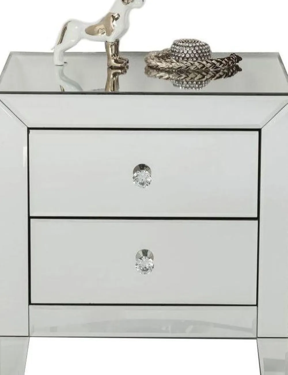 Szafki Nocne*KARE Design Szafka Nocna Luxury 50x49 Cm Wykończenie Szklane
