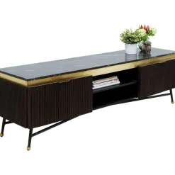 Szafki Rtv*KARE Design Szafka RTV Catalina 170x50 Cm Drewno Mango Ciemnobrązowe - Blat Marmur