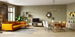 Szafki Rtv*KARE Design Szafka RTV Cesaro 160x50 Cm Naturalna - Blat Ceramika