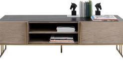 Szafki Rtv*KARE Design Szafka RTV Cesaro 160x50 Cm Naturalna - Blat Ceramika