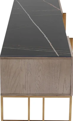 Szafki Rtv*KARE Design Szafka RTV Cesaro 160x50 Cm Naturalna - Blat Ceramika