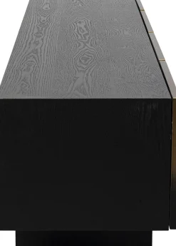 Szafki Rtv*KARE Design Szafka RTV 4-drzwiowa Czarno-złota Front Stal Nierdzewna 180x45 Cm