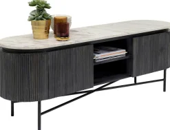 Szafki Rtv*KARE Design Szafka RTV Glenn 150x54 Cm Biało-szara